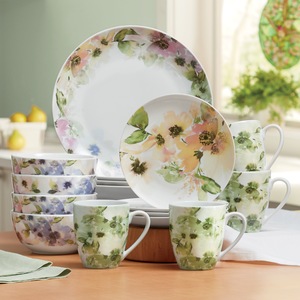 Watercolor Floral Dinnerware Set, , large