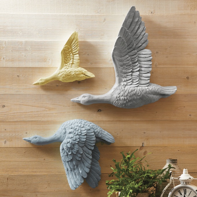 Set of 3 Figural Birds Wall Art, , large