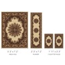 4-Piece Plush Floral Kirman Rug Set with Runner and Mats, Ivory, large