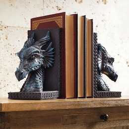Set of 2 Dragon Head Bookends, , large
