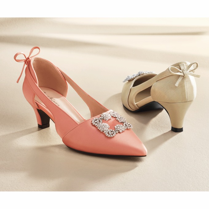 Amanda D'laurie Satin & Rhinestone Pump, , large