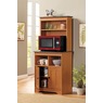 Katie Microwave Stand with Hutch, Black Oak, large