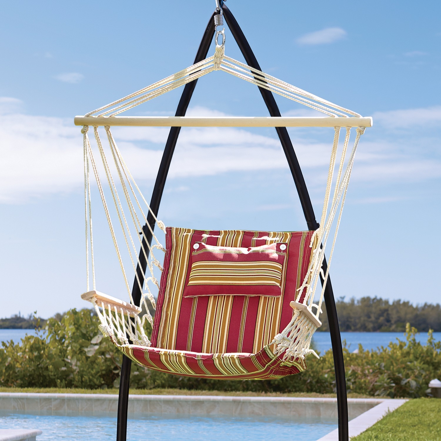 Stripe Hammock Chair And Hanging Stand Base Seventh Avenue