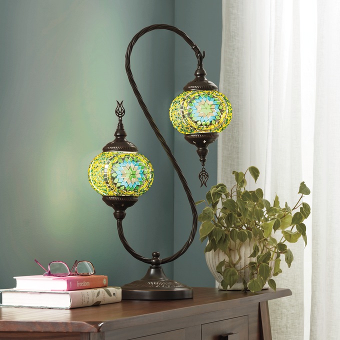 Double Mosaic Table Lamp, , large