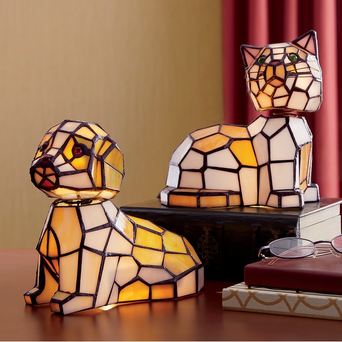 Stained Glass Cat Or Dog Table Lamp Seventh Avenue