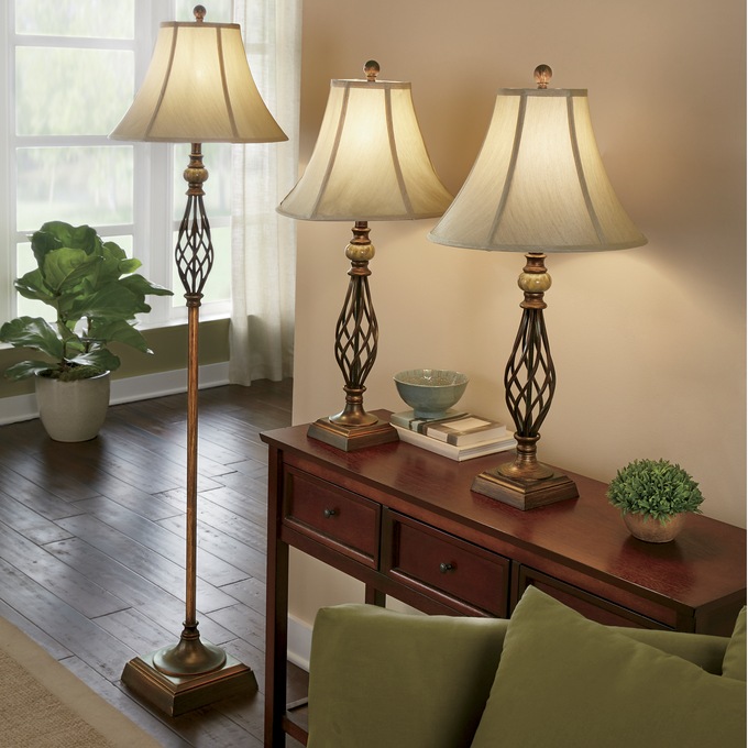 3-Piece Floor and Table Lamp Set, , large