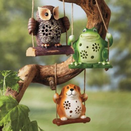 Solar Resin Swinging Animal, , large