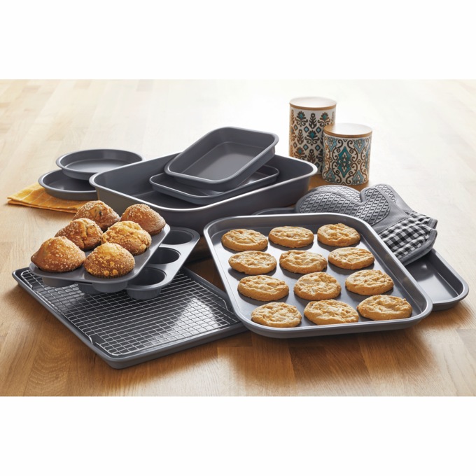 13-Piece Stackable Bakeware Set, Gray, large