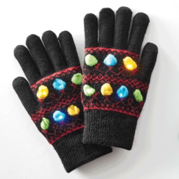 Light-Up Holiday Gloves, , large