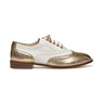 Monroe and Main Wingtip Spectator Shoe, Gold White, large