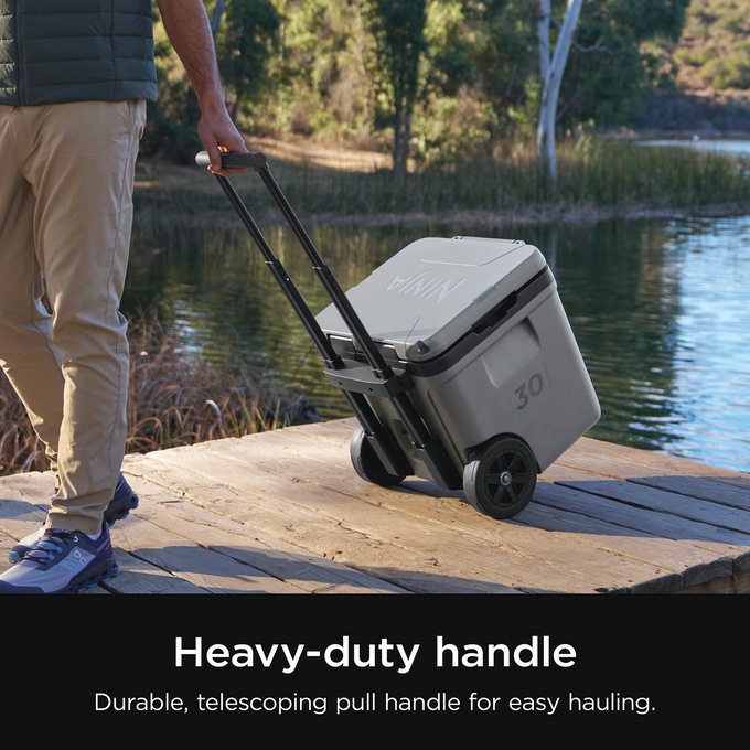 Ninja FrostVault 30-Quart Wheeled Cooler with Dry Zone, Gray, large