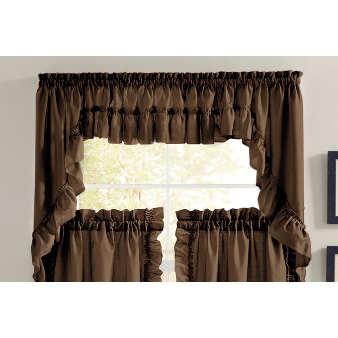 Mayfair Romantic Priscilla Ruffled Semi-Sheer Insert Valance, , large