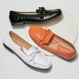 Amanda D&#39;Laurie Croco-Bow Moccasin, , large