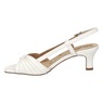 Easy Street Faux-Patent Delite Slingback with 2" Heel, White Patent, large