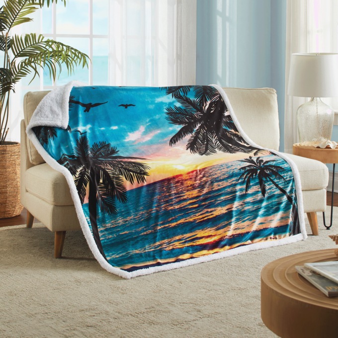 Novelty Sherpa Throw, , large