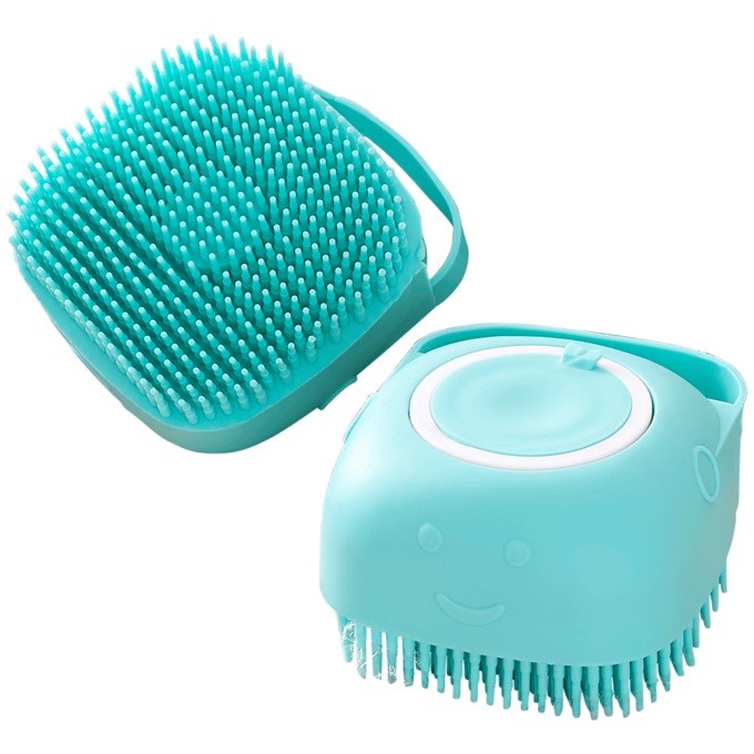 Set of 2 Pet Shampoo-Dispensing Grooming Brushes, , large