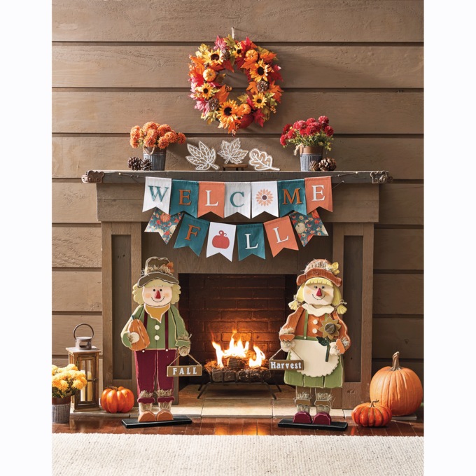 Set of 3 Carved-Wood Seasonal Décor, , large