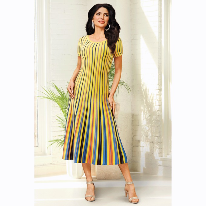 Spring A-Line Sweater Dress, , large