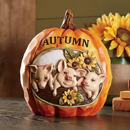 Autumn Pigs Pumpkin, , large