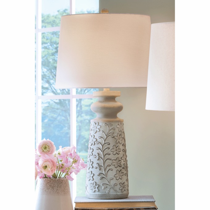 Old Floral Traditional Lamp, , large