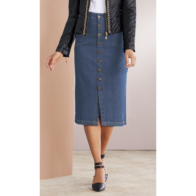 So Chic Denim Skirt, , large