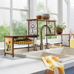 Scroll Sunflower Over-The-Sink Shelf, , large