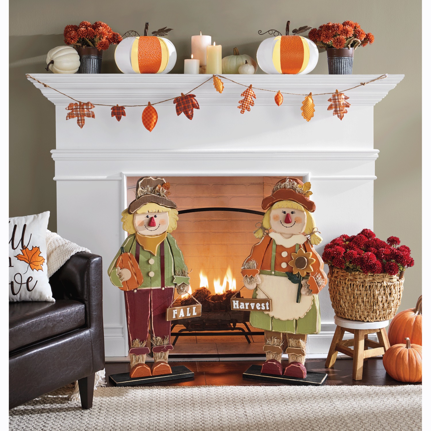 Buy Both and Save - Chunky Wood Scarecrows | Seventh Avenue