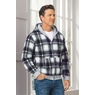 Men's Fleece Reversible Hoodie with Front Zipper and Kangaroo Pocket, , large