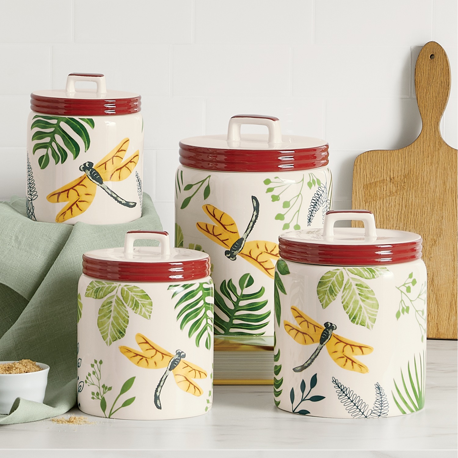4Piece Dragonfly Canister Set Seventh Avenue
