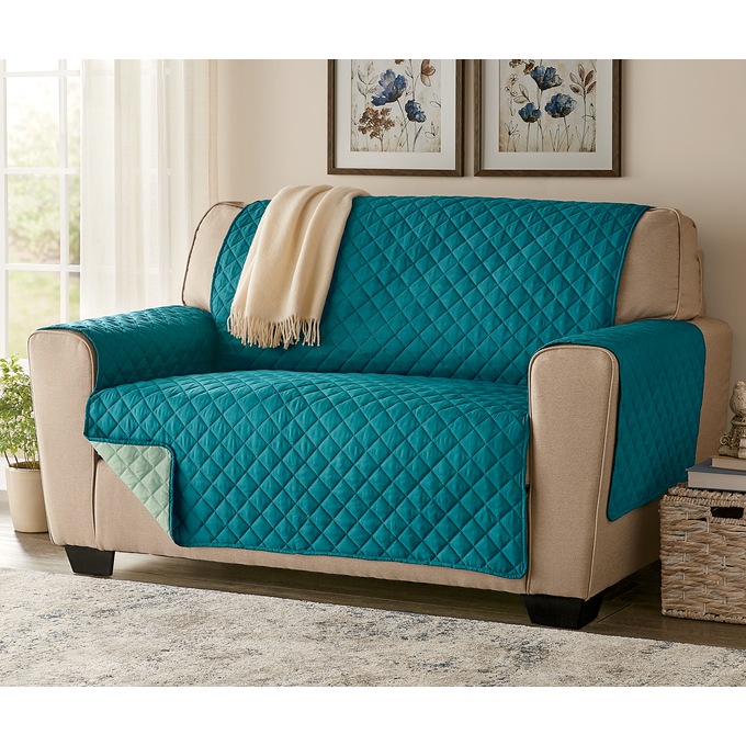 Color Connection Reversible Furniture Protector, Deep Teal Sage, large