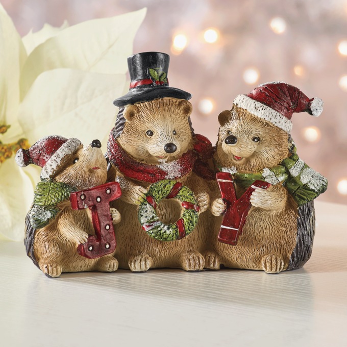 Holiday Hedgehog Joy Figurine, , large