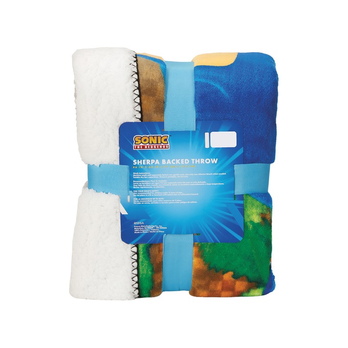 Sonic the Hedgehog Sherpa-Backed Throw, , large