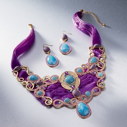 Ornate Blues/Purple Jewelry, , large