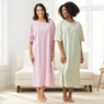 2-Pack Cotton Knit Henley Nightshirts for Women, , large