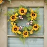 Outdoor Cheerful Sunflower Wreath, , large