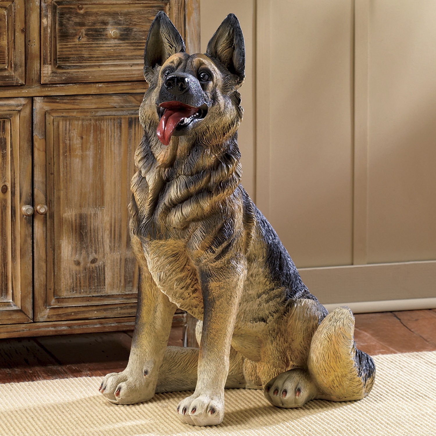 Handpainted German Shepherd Statue Seventh Avenue