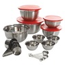 Gibson Home Branfield 21-Piece Stainless Steel Kitchen Prep Set, Stainless Steel Red, large