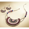 Color Beaded Vintage Necklace and Earring Set, , large