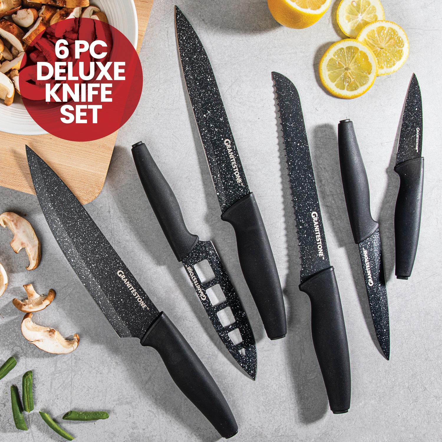 Granitestone Nutriblade 6-Piece Knife Set | Seventh Avenue