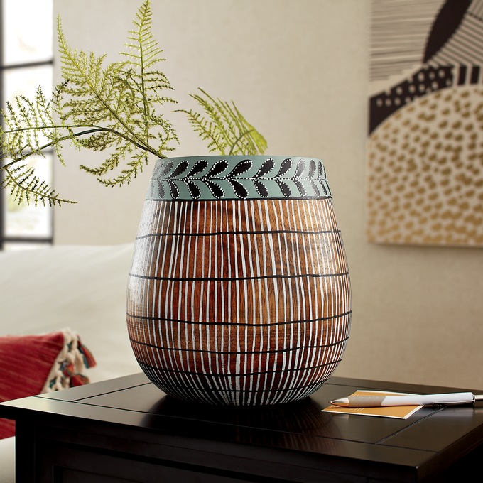 Hand-Carved Wooden Container, , large