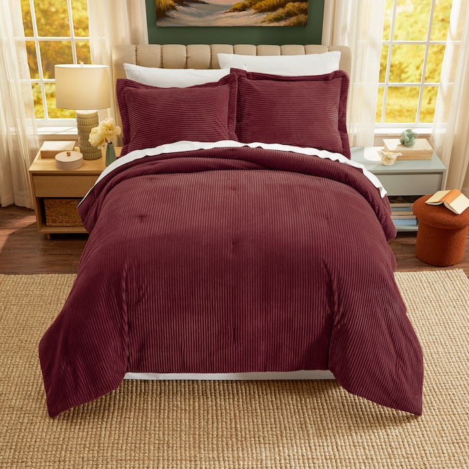 Color Connection Corduroy Down-Alternative Comforter Set, , large