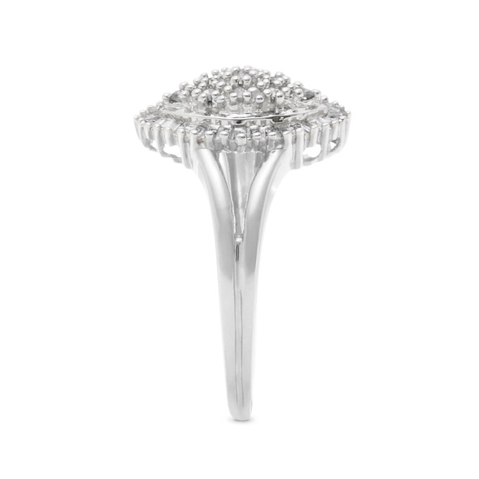 Diamond Marquise Cluster Ring, , large
