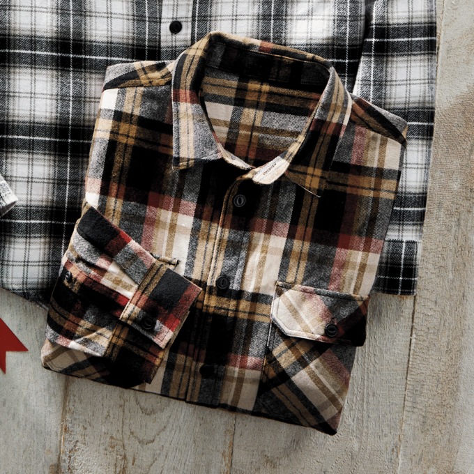 Brawny Flannel Shirt, Tan, large