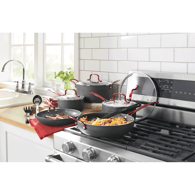 Chef Tested 12-Piece Metallic Handle Cookware Set, , large