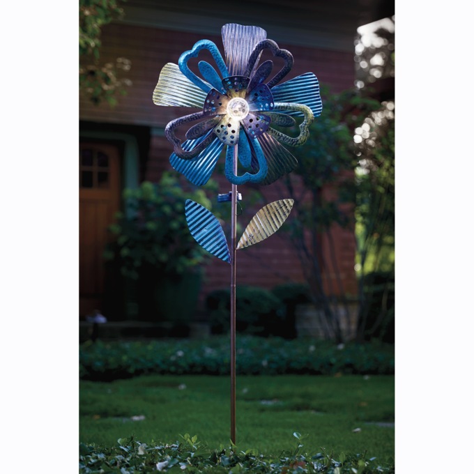 Solar 57" Bronze Floral Spinner, , large