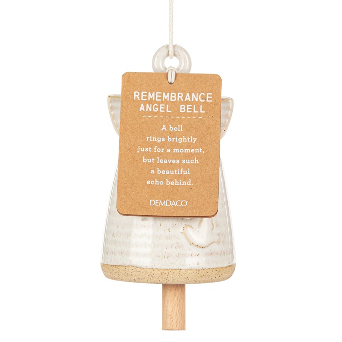 Ceramic Hanging Angel Bell, Multi, large