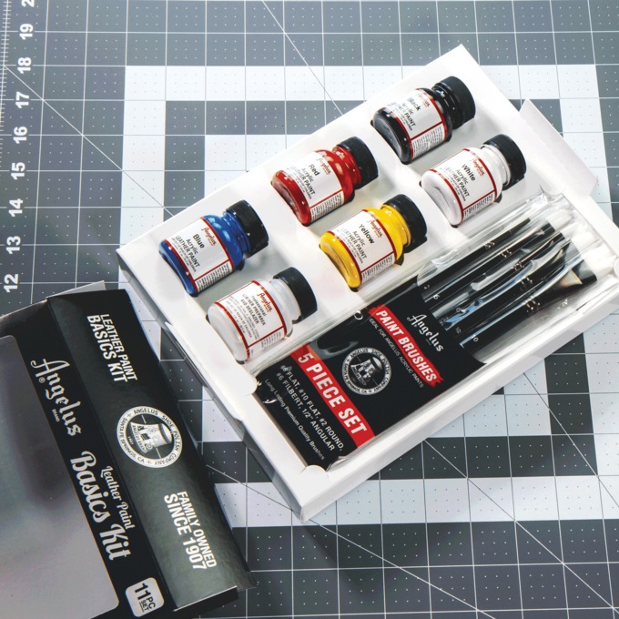 Angelus 11-Piece Acrylic Leather Paint Basics Kit, , large