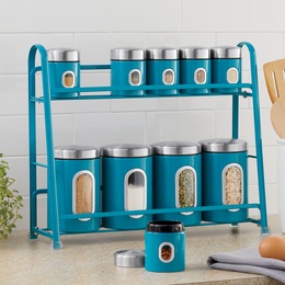 Window Canisters and Spice Rack Set, , large