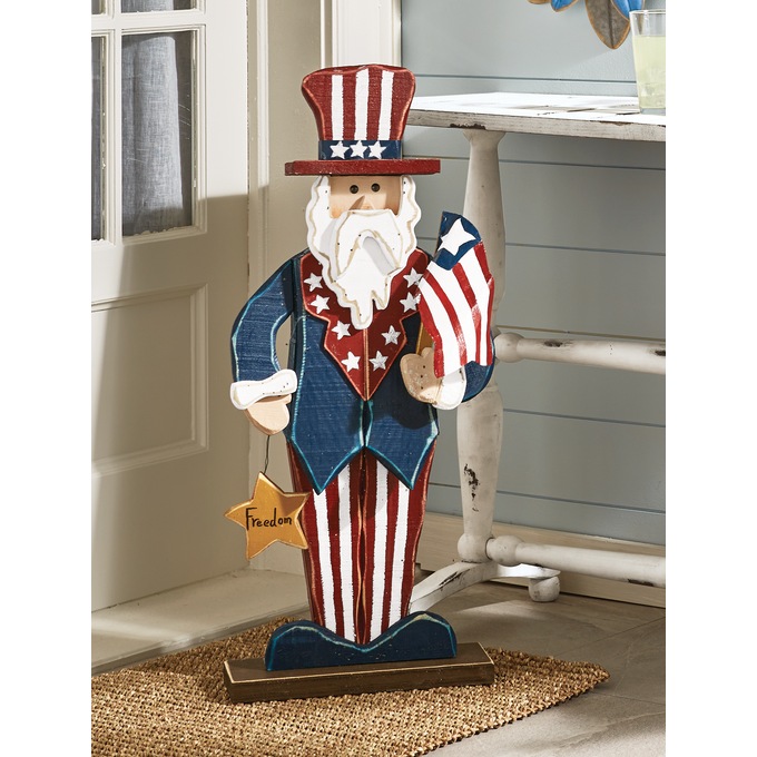 Chunky Wood Uncle Sam, , large