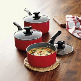 Ginny&rsquo;s Set of 3 Saucepans with Lids, , large